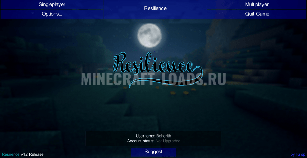 Главное меню чита Resilience